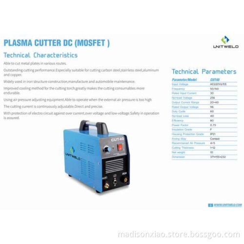 Cheap Cutting Machines, Mosfet DC Plasma Cutter, Air Pressure Adjust Current, Current & Voltage
